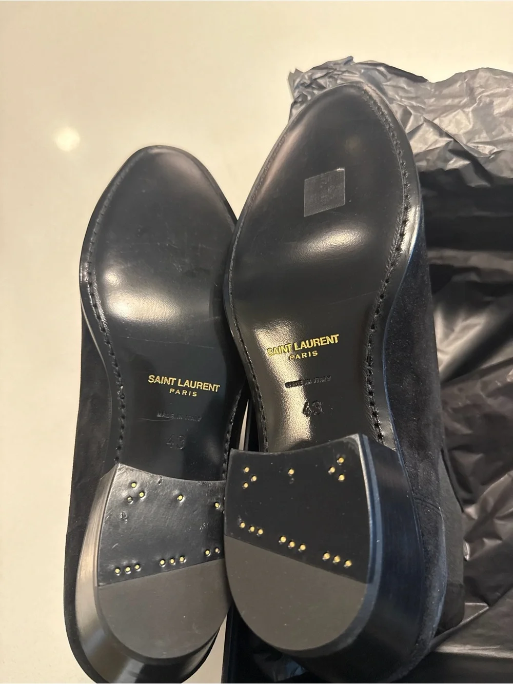 Yves Saint Laurent Black Suede Chelsea Boot